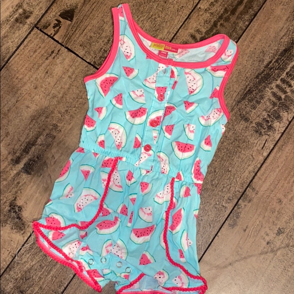 cute watermelon print romper